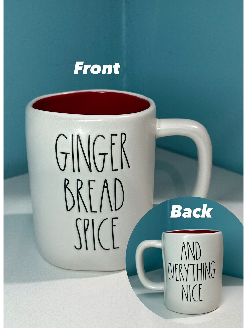 Rae Dunn GINGER BREAD SPICE AND EVERYTHING NICE Double-Sided Mug